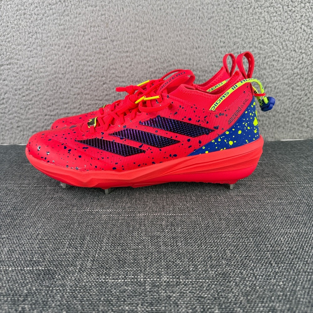 Adidas Adizero Impact BSB Baseball Cleats Mens 13 Red Blue Metal Spikes JH9139
